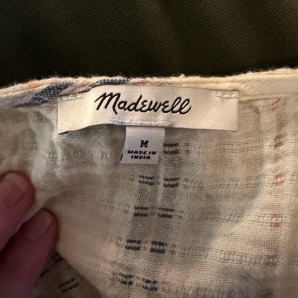 Madewell Cream Midi Dress with Navy Stripes and Side Cutouts - Picture 5 of 5
